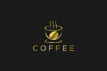 Coffee cafe mug logo design beverage drink tea utensil cofe bean icon symbol