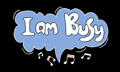 Busy vector lettering design. Hand drawn typographic artwork