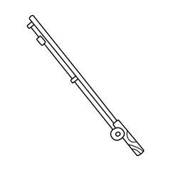 Vector doodle hand drawn illustration of a fishing rod