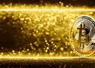 Bitcoin and blockchain technology art concept, cryptocurrency, decentralization and finance, cash, money and investment