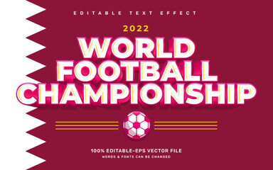 World football championship editable text effect template