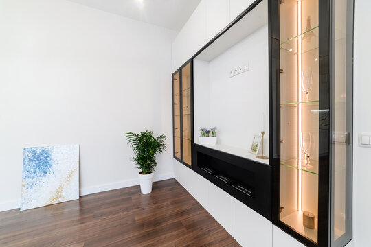 new large Studio kitchen with metal bio fireplace