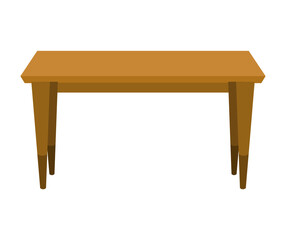 Empty wooden table or desktop. Clean small element of of home interior scenics. Template for object presentation. Table isolated on white background