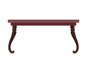 Empty wooden table or desktop. Clean small element of of home interior scenics. Template for object presentation. Table isolated on white background