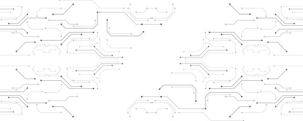 Gray and white technology background image Line design for communication connections in digital systems Hi-tech technology pattern
