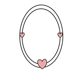 oval frame with love