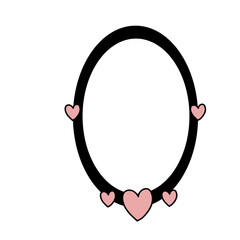 oval frame with love