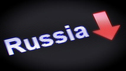 Crisis in Russia. 3d Illustration.