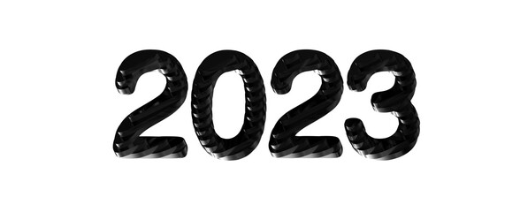 year 2023. 3D illustration numbers isolated white background