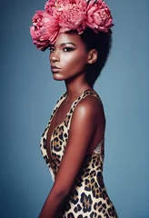 Porträt eines Fantasy-Ebenholzmädchens. Modische gemalte Frau. Kreatives schönes Mädchen. © designprojects