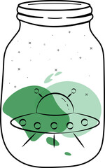 Ufo in the glass jar