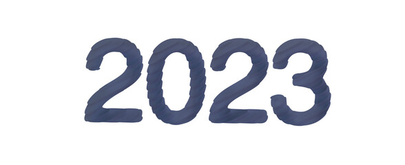 Typography design of 2023 with 3d style design