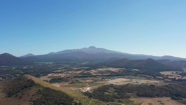Beautiful Halla Mountain in Jeju Island, South Korea, taken with a drone