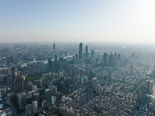 Fototapeta premium Aerial view of Guangzhou, China. Beautiful landscape