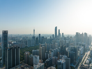 Obraz premium Aerial view of Guangzhou, China.