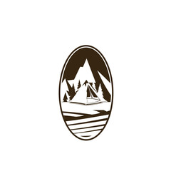 custom mountain camp logo design