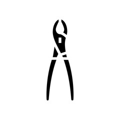gas pliers glyph icon vector. gas pliers sign. isolated symbol illustration