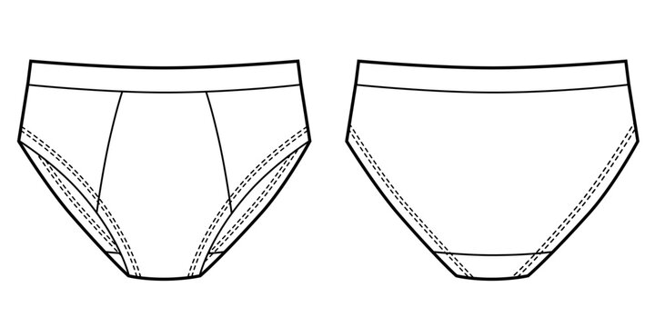 Vector illustration of boys panties. Front and back view