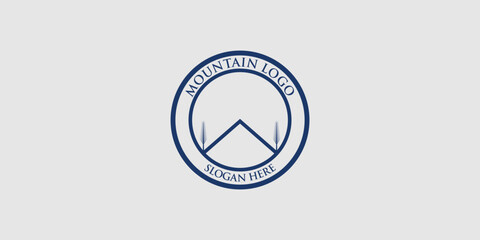 Simple mountain logo design with modern style premium vector