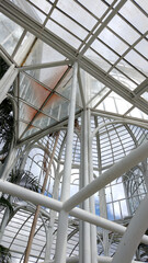 Close-up of the metallic structure of the Botanical Garden of Curitiba