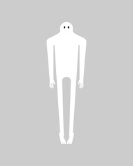 Ghost man isolated. human phantom. Spook Vector illustration