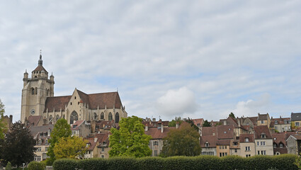 Fototapeta na wymiar Panoramic view of an old town in eastern France