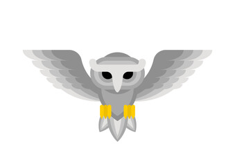 White Owl isolated. eagle-owl Vector illustration