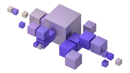 Obraz premium Purple cubes, 3d render