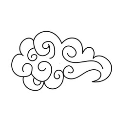 doodle curly cloud cartoon