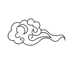 doodle curly cloud cartoon