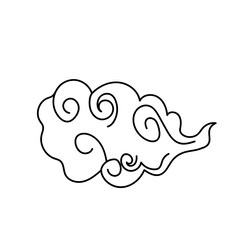 doodle curly cloud cartoon