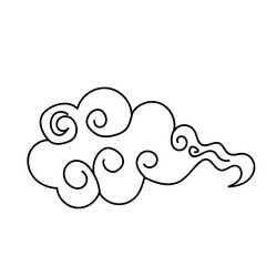 doodle curly cloud cartoon