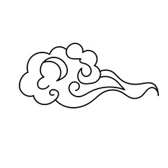 doodle curly cloud cartoon