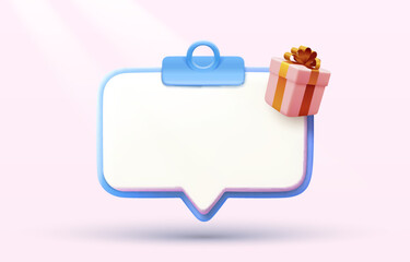 List of gifts, birthday paper message, banner package. Vector