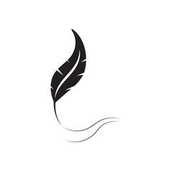 Feather logo vector template icon