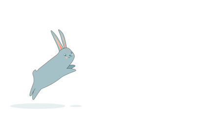 vector image of a bunny. the hare jumps. new Year. hare on a white background. banner, advertisement, good offer, discount for the new year.