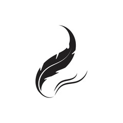 Feather logo vector template icon