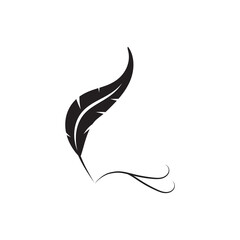 Obraz premium Feather logo vector template icon