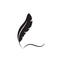 Feather logo vector template icon
