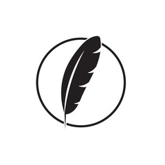 Feather logo vector template icon