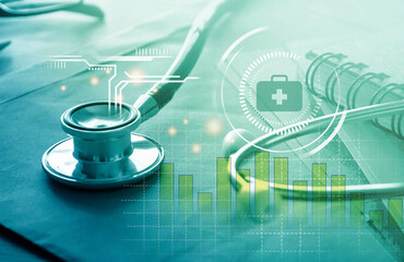 Medical examination and healthcare business concept, Big Data for health analytics, health...