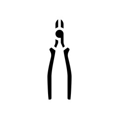 diagonal pliers glyph icon vector. diagonal pliers sign. isolated symbol illustration