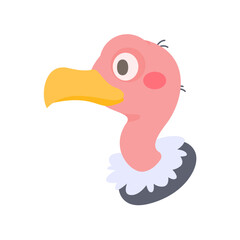 Vulture vector. cute animal face design for kids
