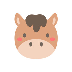 Horse vector. Cute animal face. design for kids