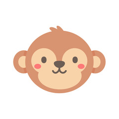 cartoon monkey face cute pets for kids