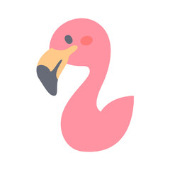 Flamingo vector. cute animal face design for kids