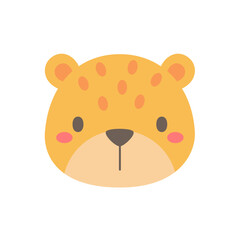 Leopard vector. cute animal face design for kids
