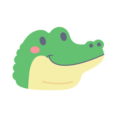 Crocodile vector. cute animal face design for kids
