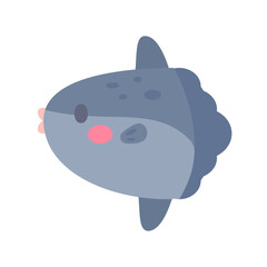 molasocean sunfish vector. cute animal face design for kids