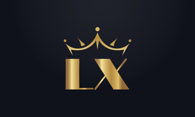 King crown logo design vector and extra bold queen symbol	